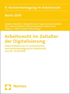 cover image of Arbeitsrecht im Zeitalter der Digitalisierung